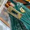 wsxc1782991291363_13 Liu Factory Mini Kelly Pochette Shiny Alligator Crocodile Gem Green Gold Hardware 22cm Full Handmade