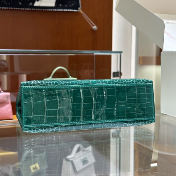 wsxc1782991291363_5 Liu Factory Mini Kelly Pochette Shiny Alligator Crocodile Gem Green Gold Hardware 22cm Full Handmade