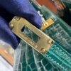 wsxc1782991291364_8 Liu Factory Mini Kelly Pochette Shiny Alligator Crocodile Gem Green Gold Hardware 22cm Full Handmade