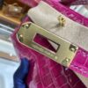 wsxc1782991313031_8 Liu Factory Mini Kelly Pochette Shiny Alligator Crocodile Rose Purple Pink Gold Hardware 22cm Full Handmade