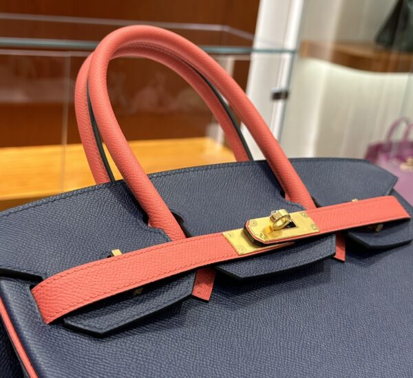 wsxc1784649183312_3 Liu Factory Factory Birkin Epsom Leather Gem Blue & Red Gold Hardware 30cm Full Handmade