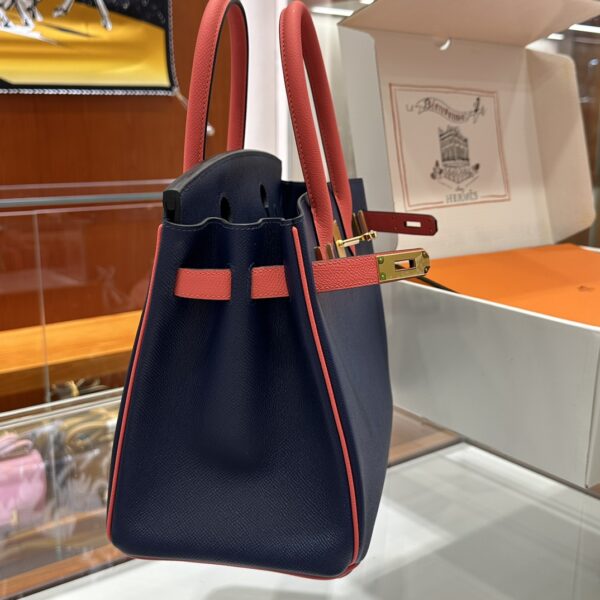 wsxc1784649183312_4 Liu Factory Factory Birkin Epsom Leather Gem Blue & Red Gold Hardware 30cm Full Handmade