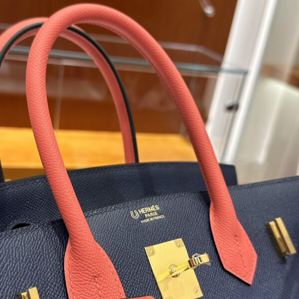 wsxc1784649183312_5 Liu Factory Factory Birkin Epsom Leather Gem Blue & Red Gold Hardware 30cm Full Handmade
