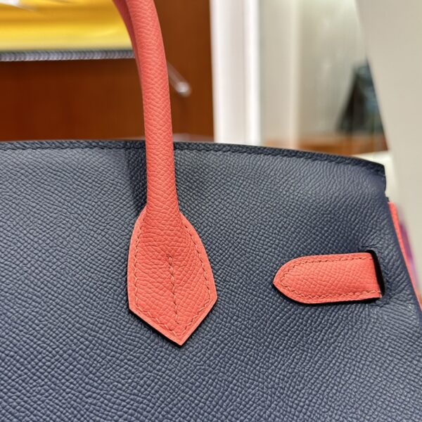 wsxc1784649183312_7 Liu Factory Factory Birkin Epsom Leather Gem Blue & Red Gold Hardware 30cm Full Handmade
