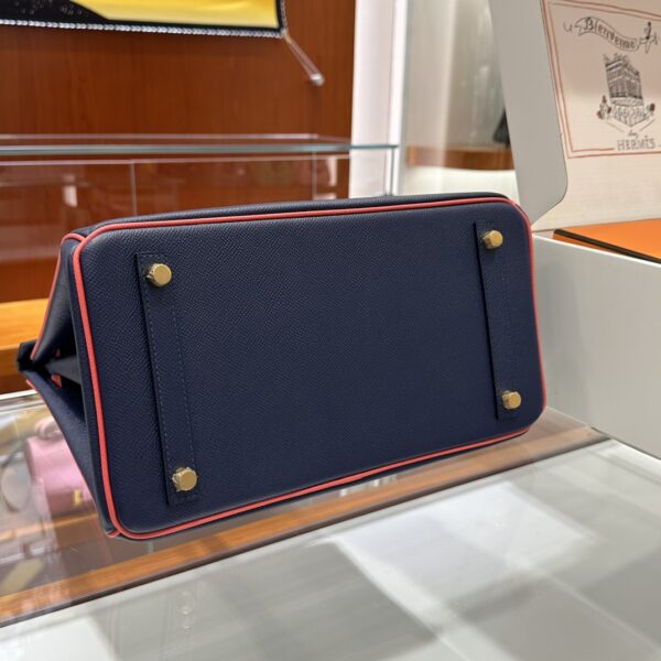 wsxc1784649183312_8 Liu Factory Factory Birkin Epsom Leather Gem Blue & Red Gold Hardware 30cm Full Handmade