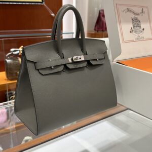 wsxc1784649265107_0 Liu Factory Factory Birkin Epsom Leather Deep Grey Silver Hardware 25cm Full Handmade