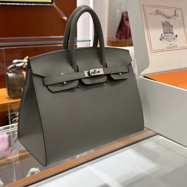 wsxc1784649265107_0 Liu Factory Factory Birkin Epsom Leather Deep Grey Silver Hardware 25cm Full Handmade