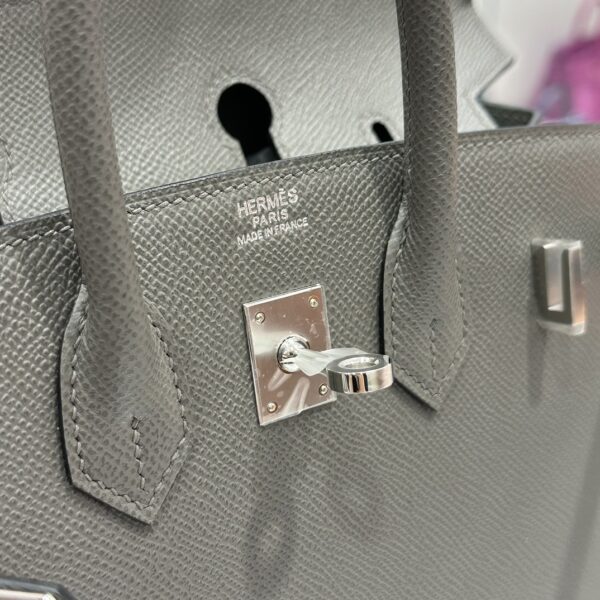 wsxc1784649265107_4 Liu Factory Factory Birkin Epsom Leather Deep Grey Silver Hardware 25cm Full Handmade