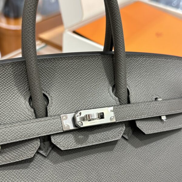 wsxc1784649265107_6 Liu Factory Factory Birkin Epsom Leather Deep Grey Silver Hardware 25cm Full Handmade