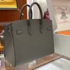 wsxc1784649265107_7 Liu Factory Factory Birkin Epsom Leather Deep Grey Silver Hardware 25cm Full Handmade