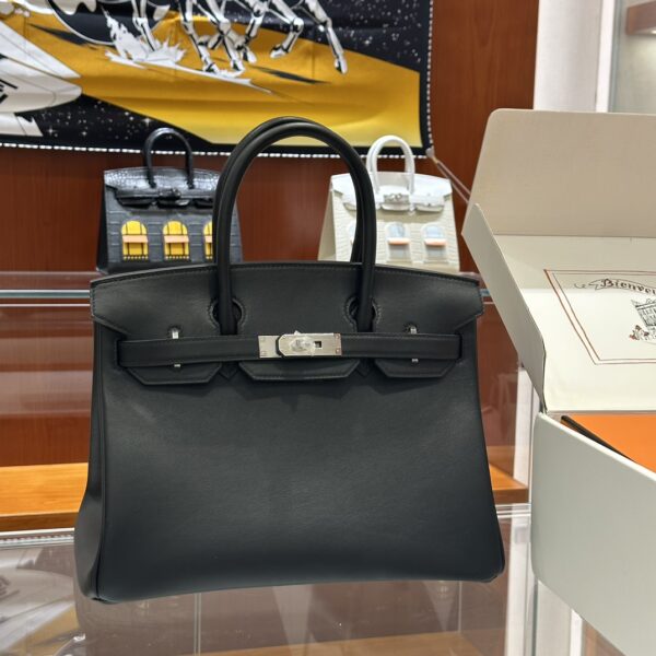 wsxc1784907016666_0-1 Liu Factory Factory Birkin Swift Leather Black & Red Silver Hardware 30cm Full Handmade