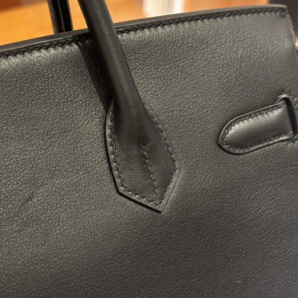 wsxc1784907016666_6 Liu Factory Factory Birkin Swift Leather Black & Red Silver Hardware 30cm Full Handmade