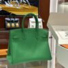 wsxc1784907051423_1 Liu Factory Factory Birkin Swift Leather Bamboo Green Silver Hardware 30cm Full Handmade