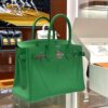 wsxc1784907051423_3 Liu Factory Factory Birkin Swift Leather Bamboo Green Silver Hardware 30cm Full Handmade