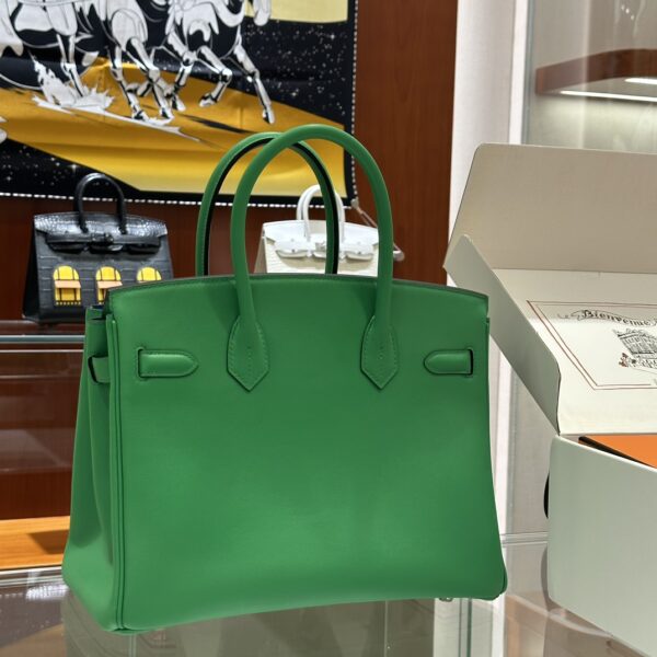 wsxc1784907051423_8 Liu Factory Factory Birkin Swift Leather Bamboo Green Silver Hardware 30cm Full Handmade