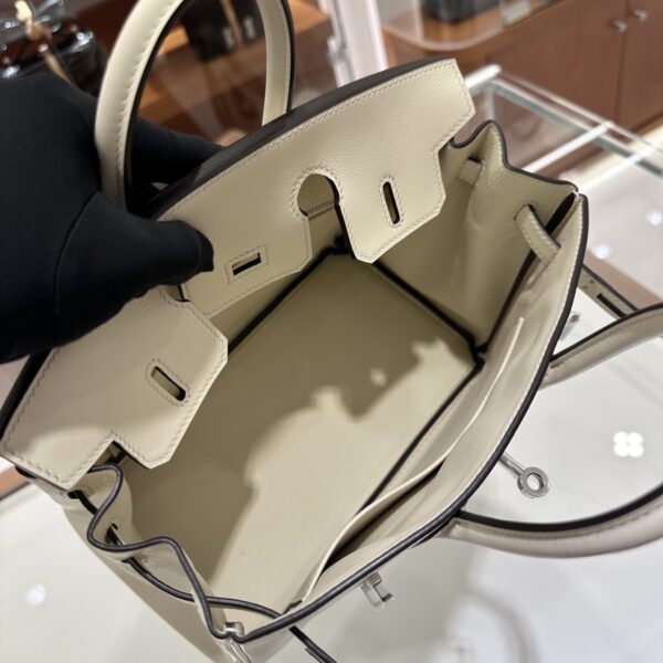 wsxc1784907083510_5 Liu Factory Factory Birkin in & out Swift Leather White Silver Hardware 25cm Full Handmade