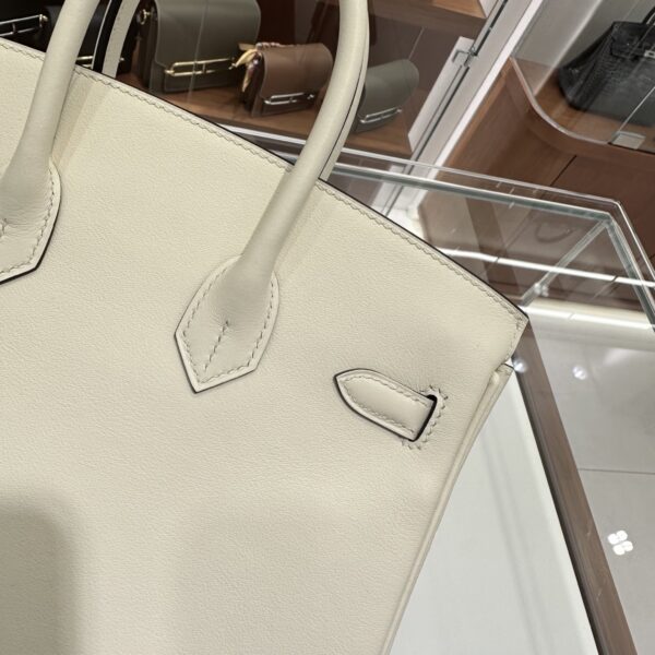 wsxc1784907083510_8 Liu Factory Factory Birkin in & out Swift Leather White Silver Hardware 25cm Full Handmade