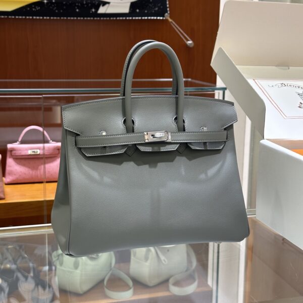 wsxc1784907113416_0 Liu Factory Factory Birkin Swift Leather 0L Gris Grey Silver Hardware 25cm Full Handmade