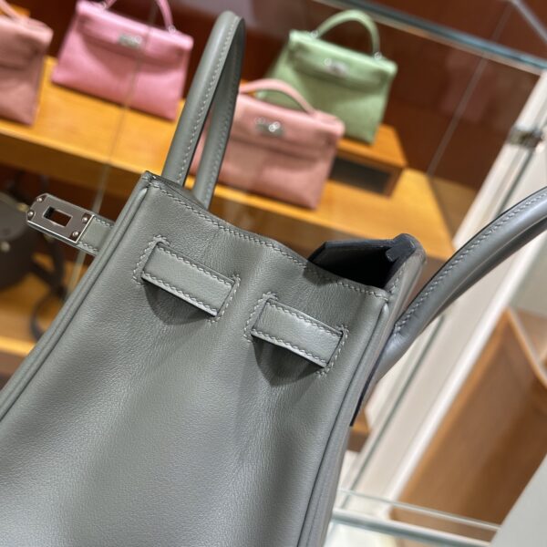 wsxc1784907113416_8 Liu Factory Factory Birkin Swift Leather 0L Gris Grey Silver Hardware 25cm Full Handmade